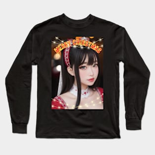 Merry Christmas Anime Girl Cosplay Xmas Cute Christmas Girl Long Sleeve T-Shirt